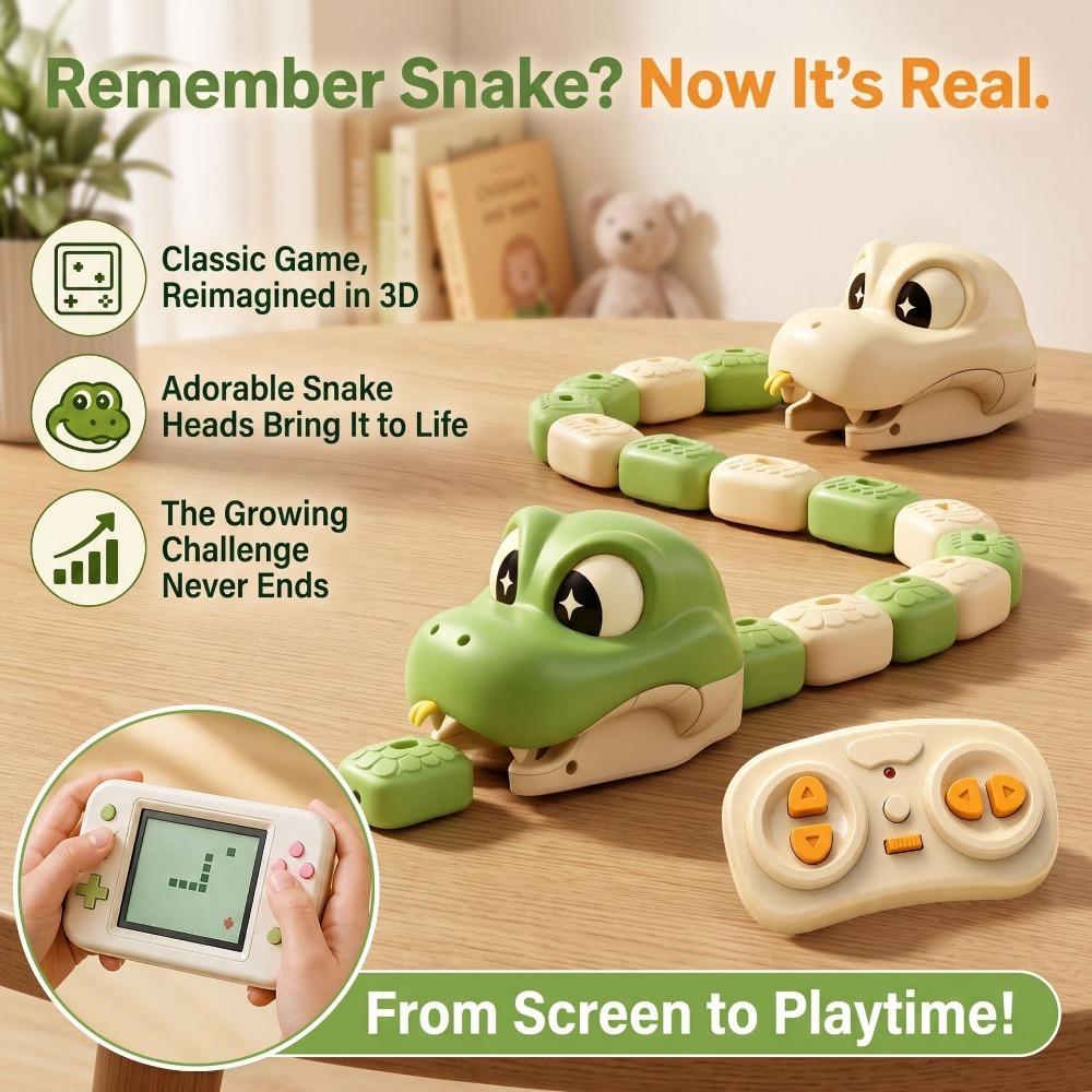 Kids Education Things - Remote Controlled Greedy Snake Magnetic Attachment